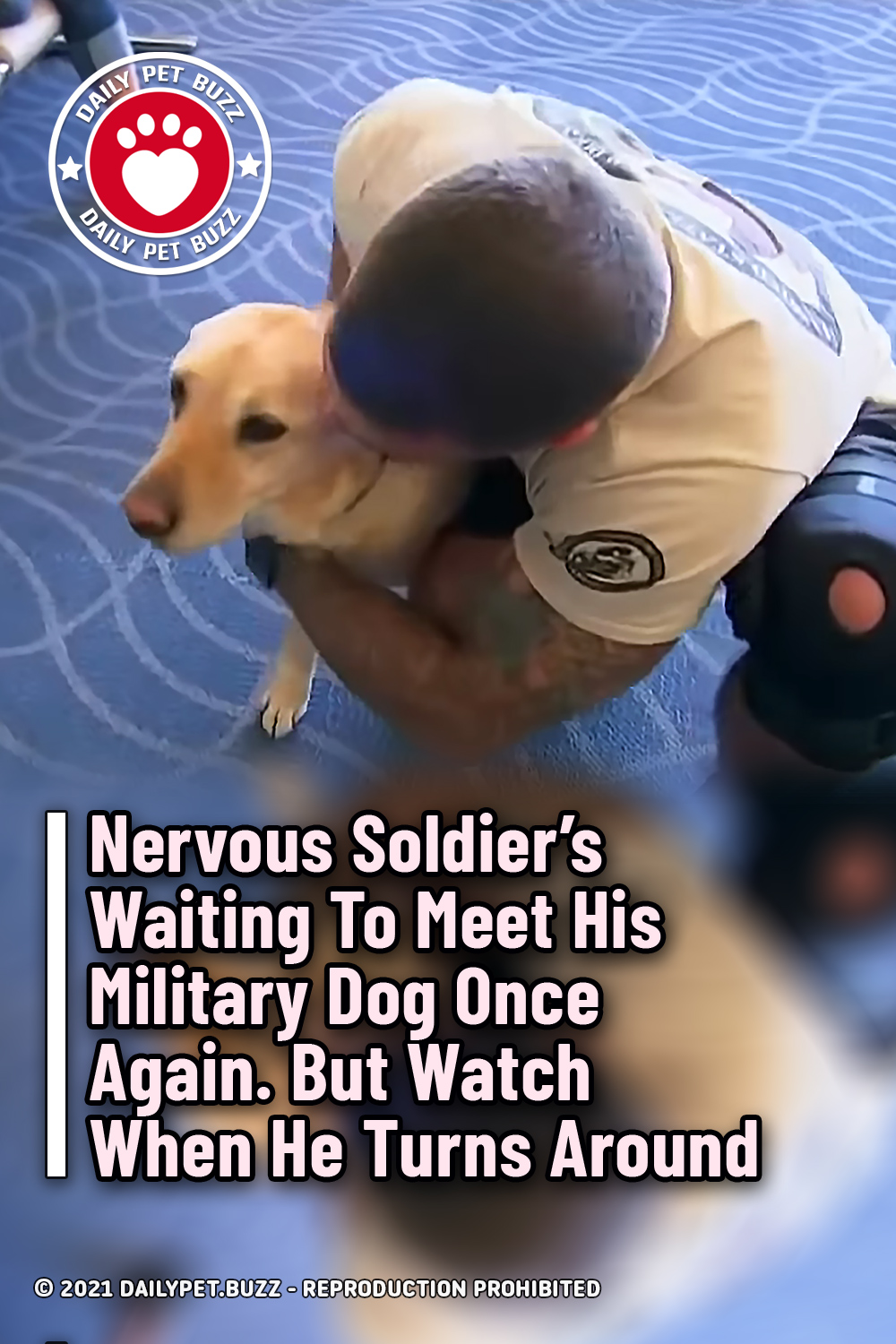 Nervous Soldier\'s Waiting To Meet His Military Dog Once Again. But Watch When He Turns Around