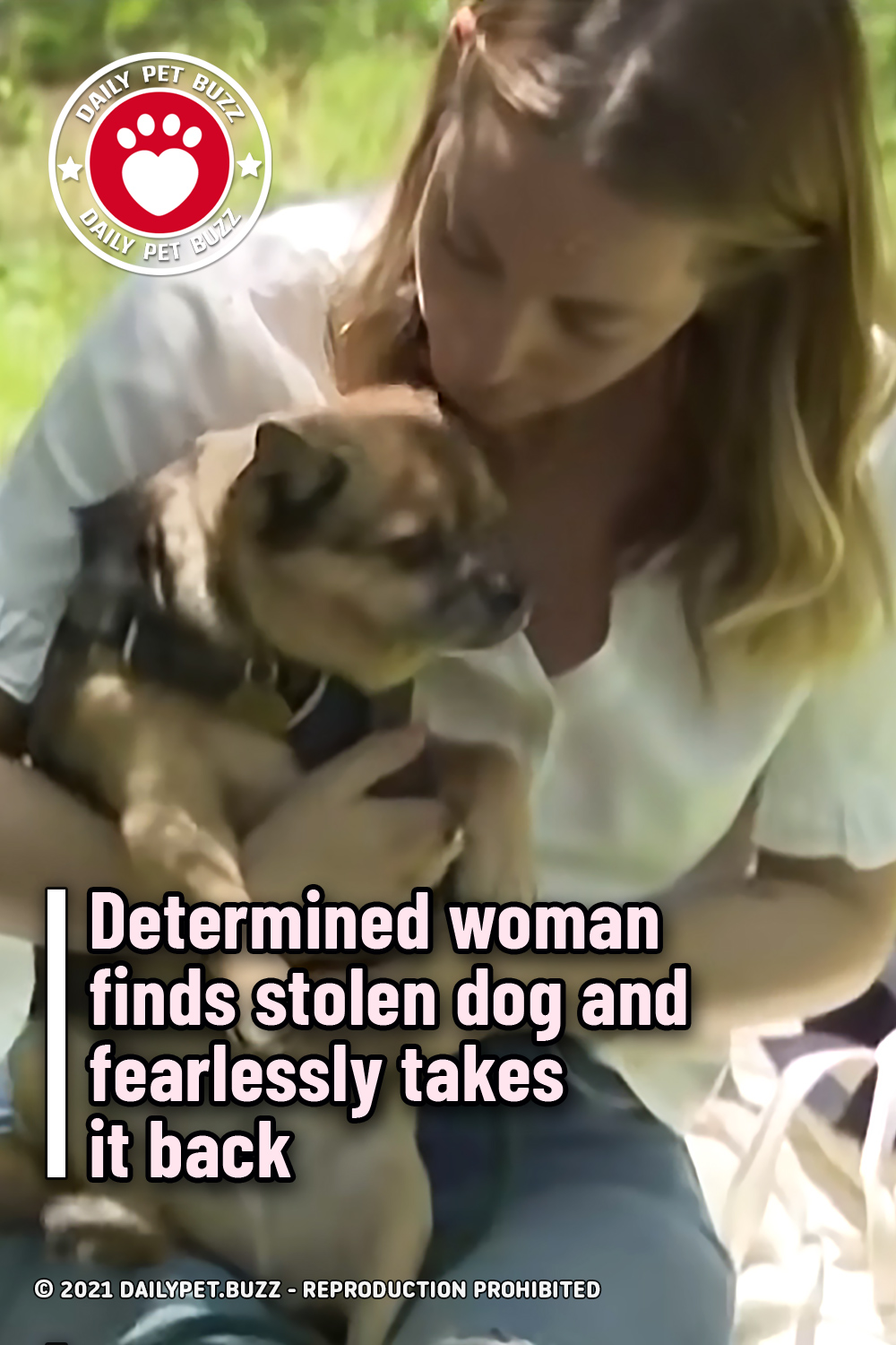Determined woman finds stolen dog and fearlessly takes it back