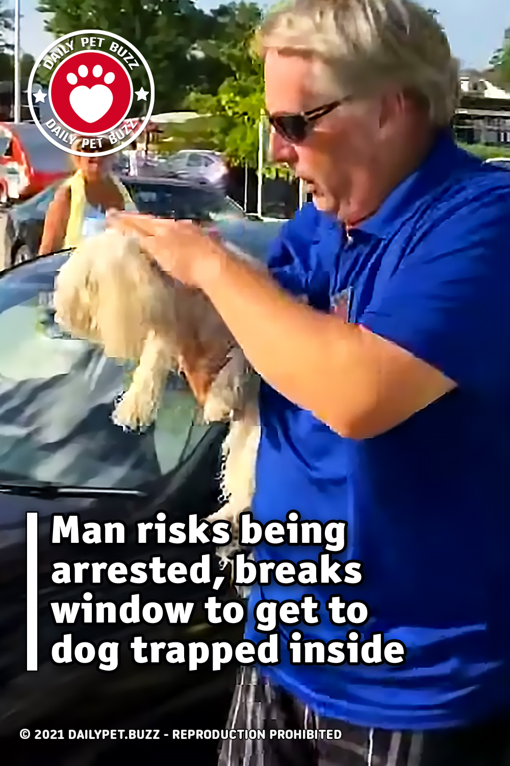 Man risks being arrested, breaks window to get to dog trapped inside