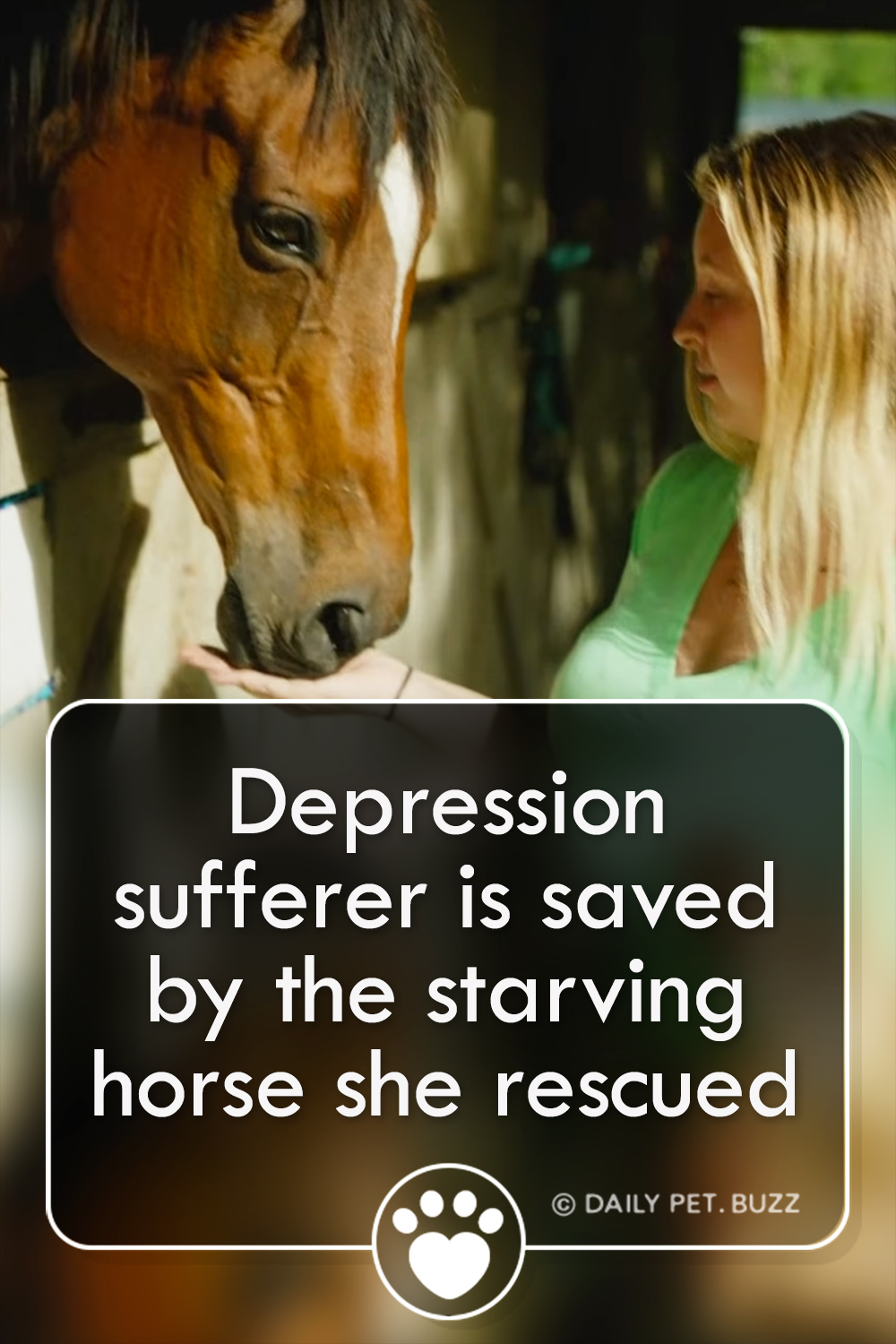 Depression sufferer is saved by the starving horse she rescued