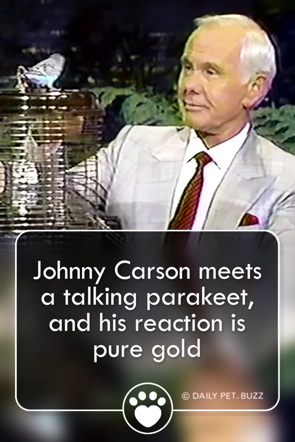 Johnny Carson meets a talking parakeet, and his reaction is pure gold