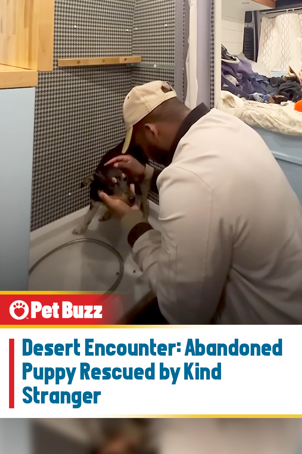 Desert Encounter: Abandoned Puppy Rescued by Kind Stranger