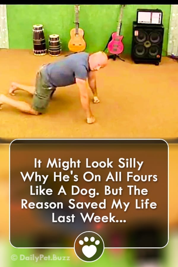 It Might Look Silly Why He\'s On All Fours Like A Dog. But The Reason Saved My Life Last Week...