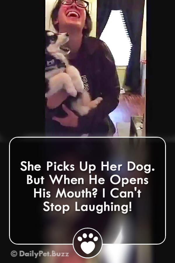 She Picks Up Her Dog. But When He Opens His Mouth? I Can\'t Stop Laughing!